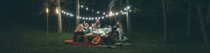 Freunde trinken hedwig Sirituosen und geniessen eine wundervolle zeit in der Natur